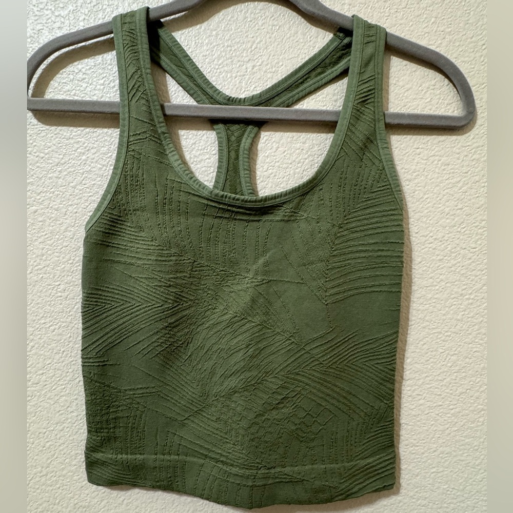 Spiritual Gangster Textured Green Tank Top NWOT size XS/S